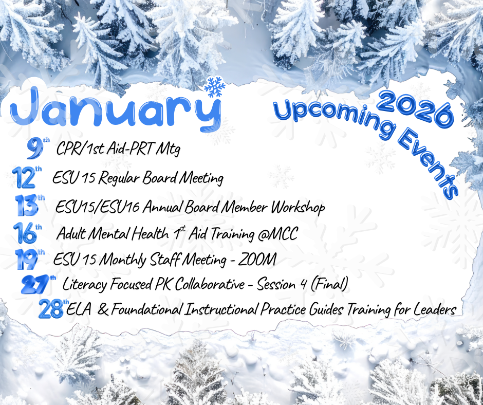 welcome back with list of January events
